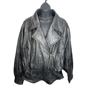 Vintage Wilsons Women’s Thinsulate Black Moto Leather Jacket Size XL